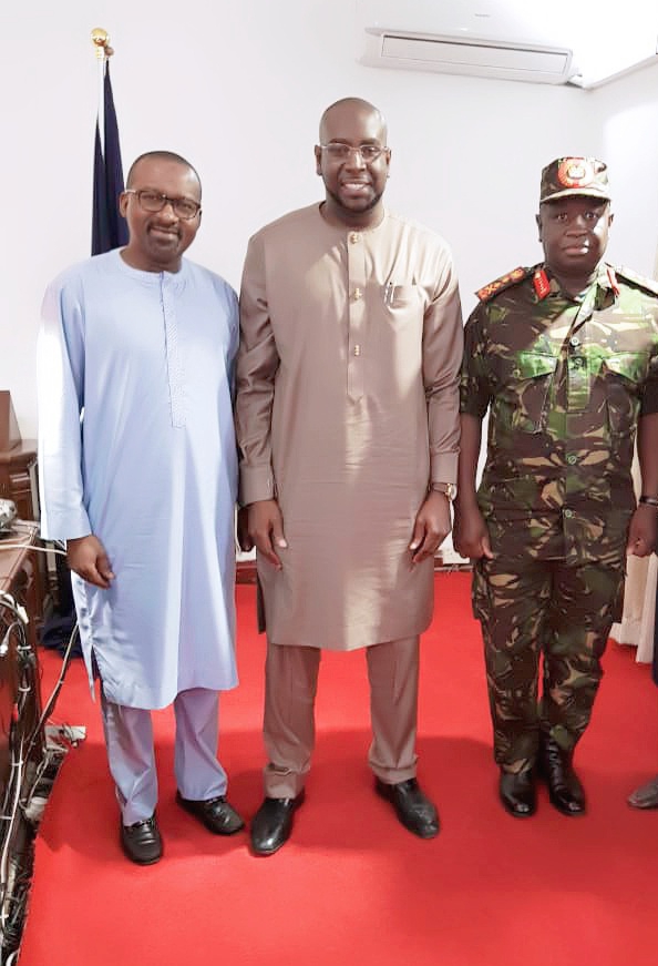 Sheikh Mohamed Bayorh Chairman Alpha Group UAE meets Sierra Leone VP H.E. Mohamed Juldeh Jalloh and Sierra Leone President H.E. Julius Maada Bio